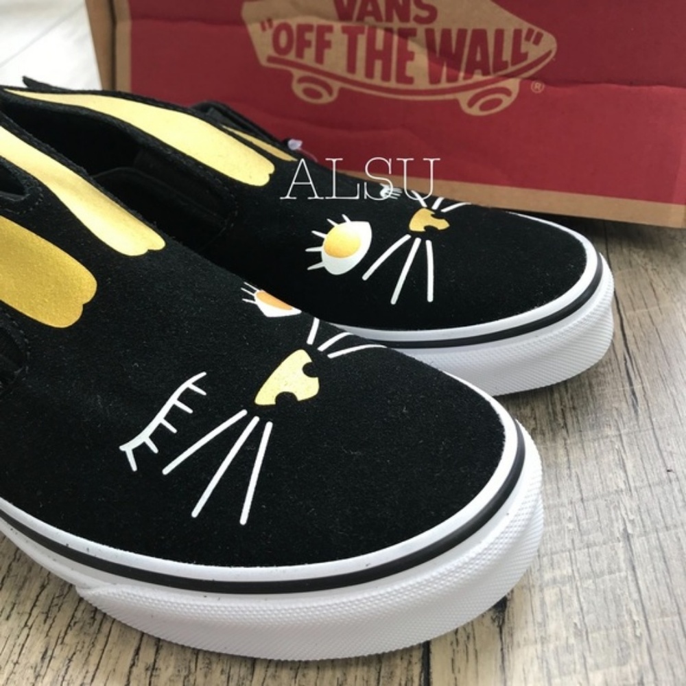 VANS Slip On Bunny Black Gold Kids AUTHENTIC - Picture 3 of 7